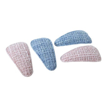 Textured Fabric Snap Hair Clips Set (4 Pc) - justgrabit.in | Just Grab It