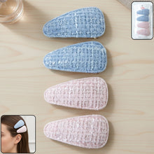 Textured Fabric Snap Hair Clips Set (4 Pc) - justgrabit.in | Just Grab It