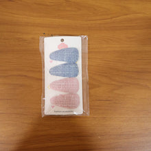 Textured Fabric Snap Hair Clips Set (4 Pc) - justgrabit.in | Just Grab It