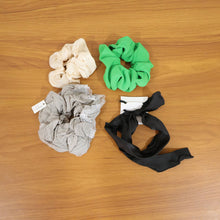 Stylish Fabric Hair Scrunchie with Bow Tie Design(1 Pc, Mix Color & Design) - justgrabit.in | Just Grab It