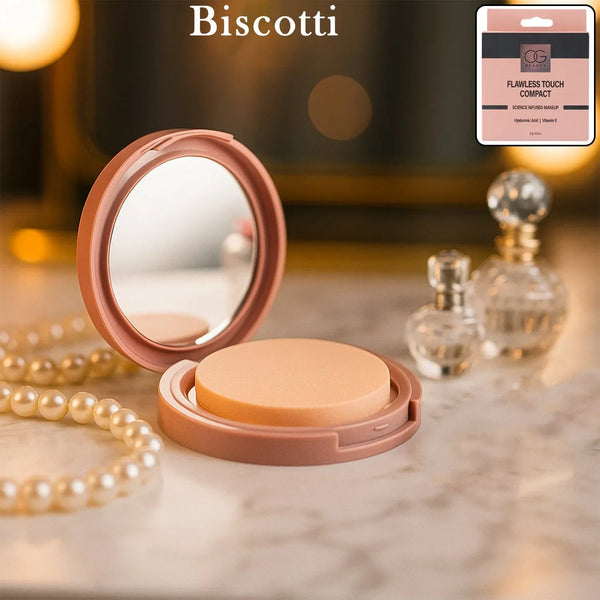 OG Beauty Biscotti Flawless Touch Compact Powder (9 GM / 1 Pc) - justgrabit.in | Just Grab It