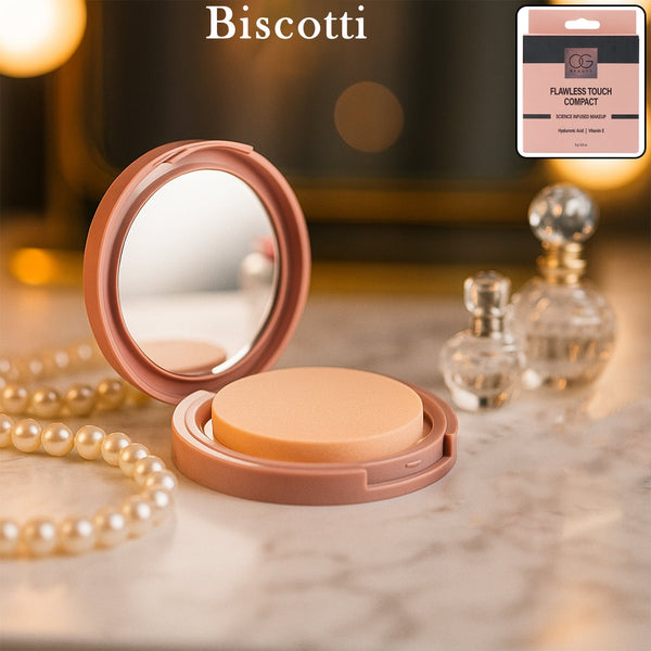 OG Beauty Biscotti Flawless Touch Compact Powder (9 GM / 1 Pc) - justgrabit.in | Just Grab It