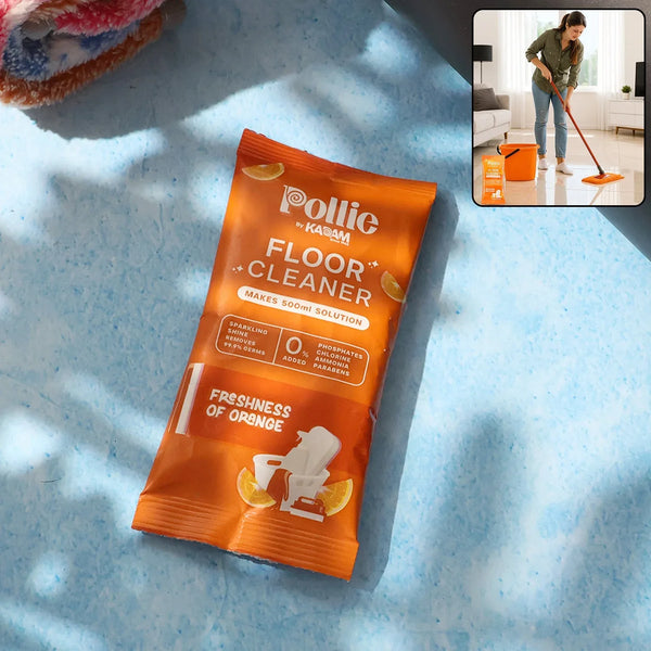 Pollic Kadam Concentrated Floor Cleaner Sachet – Orange Fresh Fragrance (50 Gm) - justgrabit.in | Just Grab It