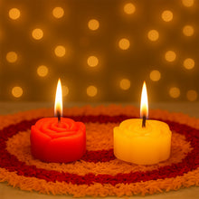 Rose Shaped Wax Candle Set (6 Pc) - justgrabit.in | Just Grab It