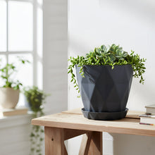 Diamond Design Plastic Flower Pot Set with Drain Tray (5 Pc) - justgrabit.in | Just Grab It