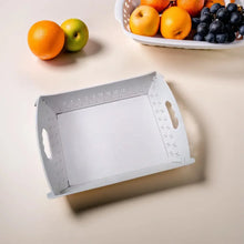 Foldable Plastic Serving Tray - Portable with Handle for Kitchen & Dining (1pc) - Justgrabit Inc.