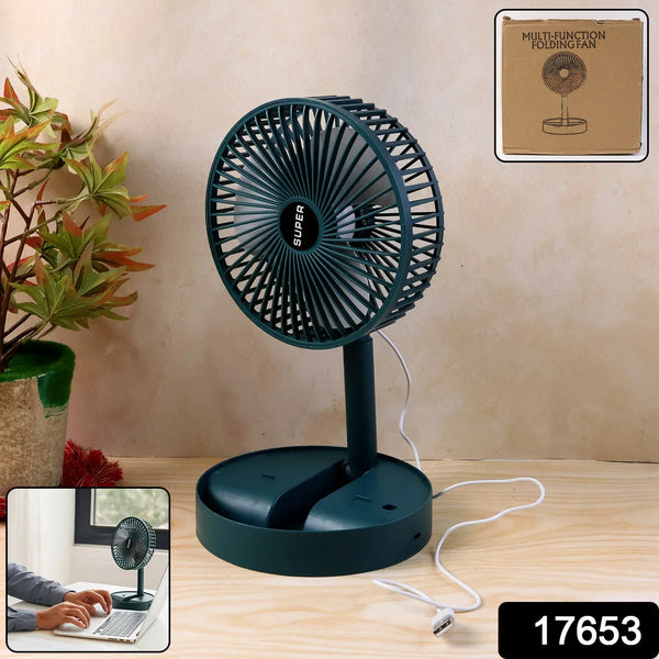 Sensor Foldable Mini Desk Fan with Adjustable Height and Angle (1 Pc) - justgrabit.in | Just Grab It