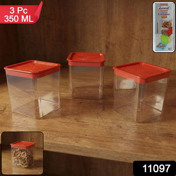 3 Piece Airtight Food Storage Container Set (1 Set / 350 ML) - justgrabit.in | Just Grab It