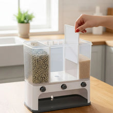 Easy Flow Cereal Dispenser for Kitchen 3 in 1 Push Button Wall Mount Container - Justgrabit Inc.