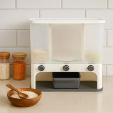 Easy Flow Cereal Dispenser for Kitchen 3 in 1 Push Button Wall Mount Container - Justgrabit Inc.