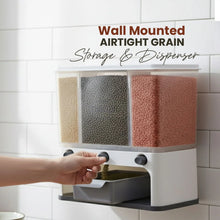 Easy Flow Cereal Dispenser for Kitchen 3 in 1 Push Button Wall Mount Container - Justgrabit Inc.