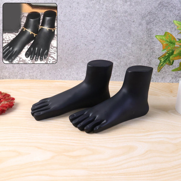 Premium Black Foot Mannequin Display Stand (1 Pair) - justgrabit.in | Just Grab It