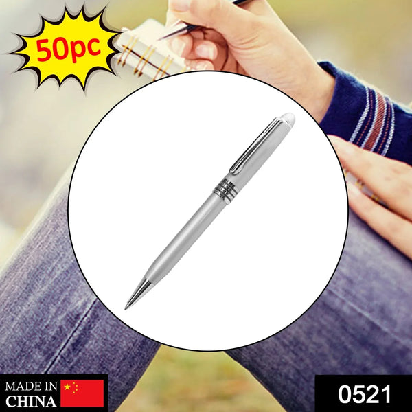Classic Silver Ball Pen (Pack of 50) - Justgrabit Inc.