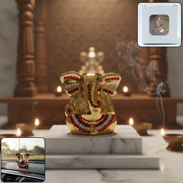 Golden Lord Ganesha Idol Decorative Showpiece (1 PC) - justgrabit.in | Just Grab It