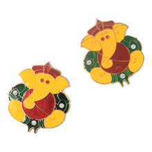 Decorative Lord Ganesha Wall Hanging Stickers (2 Pc) - justgrabit.in | Just Grab It