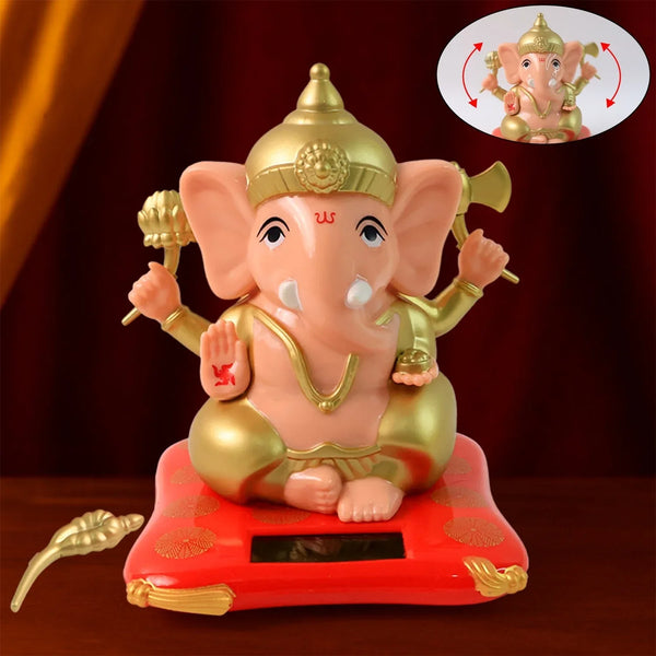 Solar - Powered Dancing Ganesha Idol – Decorative Lord Ganpati Showpiece with Movement - Justgrabit Inc.
