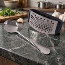 Heavy - Duty Garlic Press Tool with Spoon Set (2 Pc Set) - justgrabit.in | Just Grab It