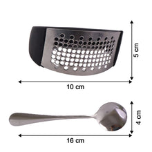 Heavy - Duty Garlic Press Tool with Spoon Set (2 Pc Set) - justgrabit.in | Just Grab It