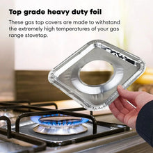 Aluminum Gas Stove Burner Protector Covers (10 Pc / 23x23 cm) - justgrabit.in | Just Grab It