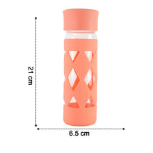 Glass Water Bottle with Protective Sleeve - (1 Pc / 480 ML) - justgrabit.in | Just Grab It