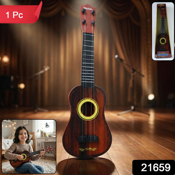 Classic Wooden Ukulele guitar for Kids & Beginners (1 Pc) - justgrabit.in | Just Grab It