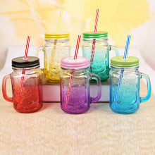 Drinking Cup / Glass / Mug Mason Jar with Handle & Straw - Justgrabit Inc.