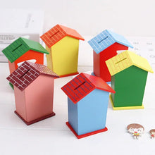 Cute Cartoon House Shaped Lovely Wooden Piggy Bank Money Bank - Justgrabit Inc.