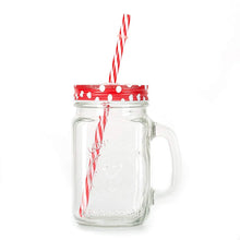 Drinking Cup / Glass / Mug Mason Jar with Handle & Straw - Justgrabit Inc.