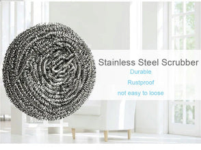 Round Shape Stainless Steel Scrubber (Pack of 6) - Justgrabit Inc.