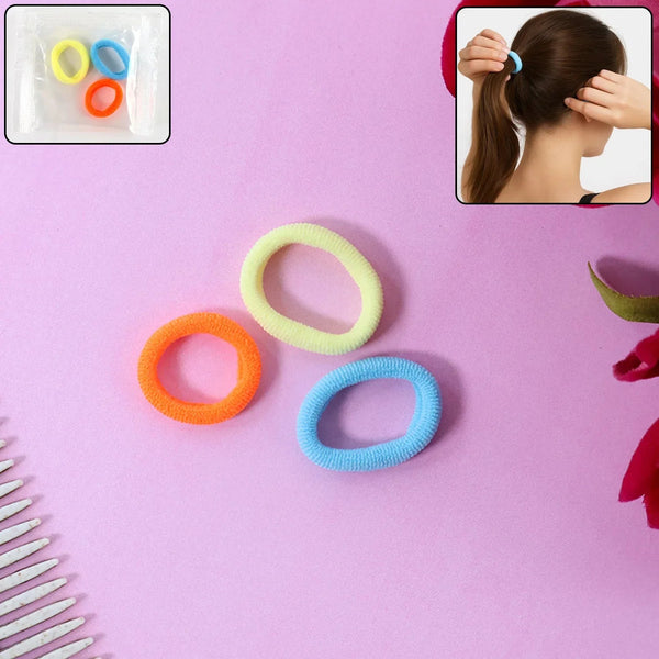 Seamless Soft Hair Elastics - (3 Pc / Set) - justgrabit.in | Just Grab It