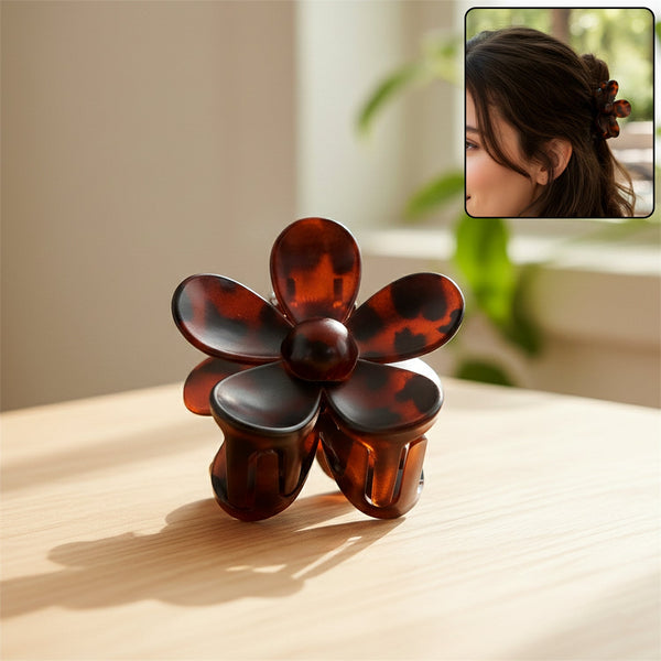 Elegant Plastic Flower Hair Clip (1 Pc / Mix Color) - justgrabit.in | Just Grab It