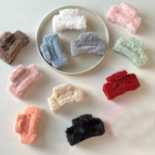 Big - Size Soft Faux Fur Hair Claw Clips (12 Pc) - Justgrabit Inc.