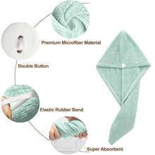 Premium Soft Microfiber Hair Drying Towel Wrap with Button Lock (1 Pc) - justgrabit.in | Just Grab It