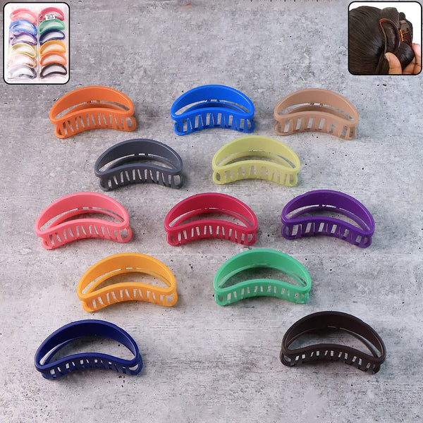 Plastic Hair Clamp Grip, Simple Matte Hair Barrette Clamp (12 Pc) - justgrabit.in | Just Grab It