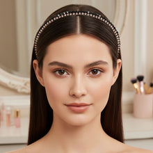 Elegant Black Crystal Studded Metal Hair Band (1 Pc) - justgrabit.in | Just Grab It