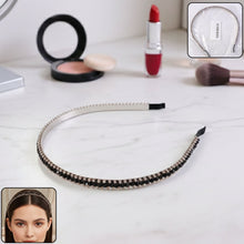Elegant Black Crystal Studded Metal Hair Band (1 Pc) - justgrabit.in | Just Grab It
