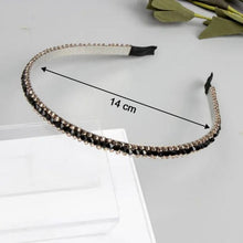 Elegant Black Crystal Studded Metal Hair Band (1 Pc) - justgrabit.in | Just Grab It