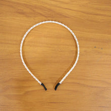 Elegant Pearl Beaded Slim Golden Metal Hair Band (1 Pc) - justgrabit.in | Just Grab It