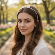 Elegant Pearl Beaded Slim Metal Hair Band (1 Pc) - justgrabit.in | Just Grab It
