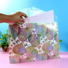Printed A4 Document Folder – Leaf Design with Button Closure & Label Slot (1 Pc) - justgrabit.in | Just Grab It