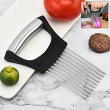 Stainless Steel Onion Cutter & Vegetable Slicer Holder Tool (1 Pc) - justgrabit.in | Just Grab It