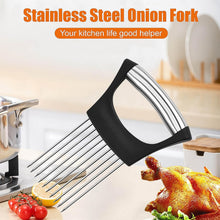 Stainless Steel Onion Cutter & Vegetable Slicer Holder Tool (1 Pc) - justgrabit.in | Just Grab It