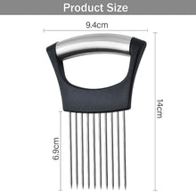 Stainless Steel Onion Cutter & Vegetable Slicer Holder Tool (1 Pc) - justgrabit.in | Just Grab It