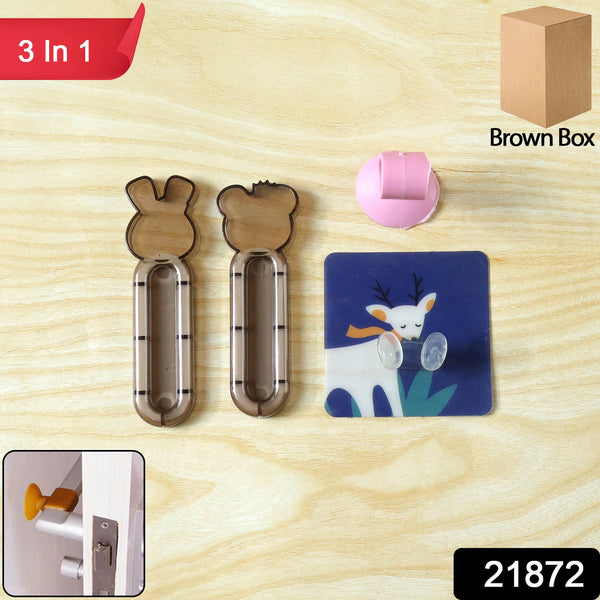 3 In 1 Cartoon Animal Door Stopper Set (1 Set) - justgrabit.in | Just Grab It