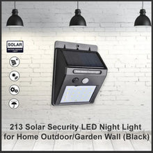 Solar Security LED Night Light for Home Outdoor / Garden Wall (Black) (30-LED Lights) - Justgrabit Inc.