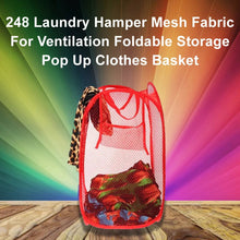Laundry Hamper Mesh Fabric For Ventilation Foldable Storage Up Clothes Basket - Justgrabit Inc.