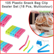 Plastic Snack Bag Clip Sealer Set (18 Pcs, Multicolour) - justgrabit.in | Just Grab It