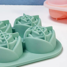 4 - Grid Rose - Shape Ice Cube Tray Mold with Lid - justgrabit.in | Just Grab It