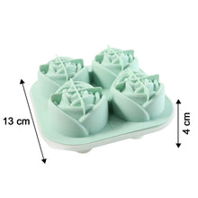 4 - Grid Rose - Shape Ice Cube Tray Mold with Lid - justgrabit.in | Just Grab It