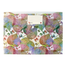 Printed A4 Document Folder – Leaf Design with Button Closure & Label Slot (1 Pc) - justgrabit.in | Just Grab It